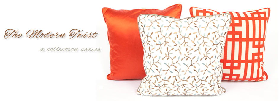 Archi-Grid, Spring Buds, Posh Flame Throw Pillows